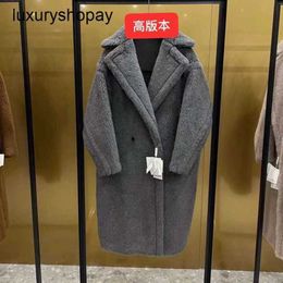 Maxmaras Teddy Bear Coat Womens Cashmere Coats Wool Winter Starry Grey Max Home Mid Length Mara Hot Bus 23 Same Cold and Warm c