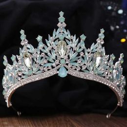 Tiaras Elegant Baroque 10 Colour Rose Red Purple Blue Green Crystal Tiara For Women Wedding Girls Party Crown Hair Accessories