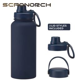 Sets 1lstainless Steel Insulated Vacuum Flask Thermal Water Bottle Thermos with Spout Lid Tumbler Coffee Mug Hot Cold Drinks Cup