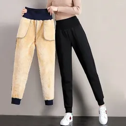 Women's Pants WTEMPO Fleece Tapered Warm Winter Autumn Pencil High Elastic Loose Comfortable Thicken Long Plush Trousers