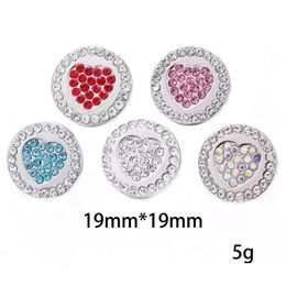 Clasps & Hooks Heart Crystal Rhinestone Metal18Mm Snap Buttons Fit Snaps Bracelet Necklace Jewelry Acc Drop Delivery Findings Dhgarden Dhlcv