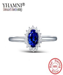 YHAMNI 20ct Oval Sapphire Ring Party Elegant Bridal Jewelry 925 Silver Wedding Engagement Rings For Women R34518142119477522