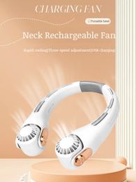 Large wind power neck fan portable outdoor travel rechargeable speed adjustable camping 240422