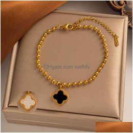 Charm Bracelets Est Designer 4/Four Leaf Clover Jewelry Gold Bangle For Women Chain Elegant Jewelery Gift No Box Drop Delivery Dhn4A