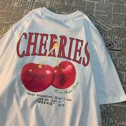 Men's T-Shirts Cherries Cosh Valentine Men Women T Shirts Summer Cotton Casual Wear Clothes Loose Couple T-Shirt New H240429