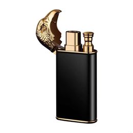 New Hot Sale Emed Eagle Double Fire Custom Lighter Torch Lighter Recyclable Iatable Lighter