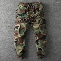 Men's Pants 2024 Spring Camouflage Hiking Casual Multi-Pocket Cargo Joggers Trousers Male Work Overalls
