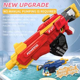 Electric Water Gun Toys WaterAbsorbable Childrens Outdoor Beach Pool Full Automatic Shooting Summer Toy Guns Gifts Boys Girls 240420
