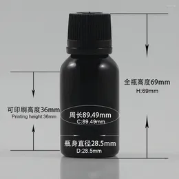 Storage Bottles 0.5oz Essential Oil Spraying Black Matte Glass Packaging For Serum