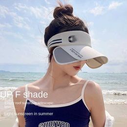 Wide Brim Hats Bucket Hats Adjustable Hat C Brim Empty Top Fashion Outdoor Womens Tourism Beach Summer Ocean Boundary UV Sun Mens Sunshade J240429