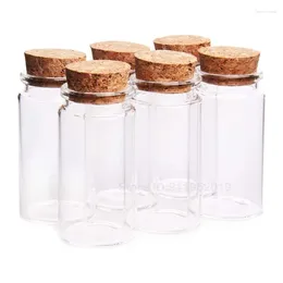 Storage Bottles 100ml Mini Glass Jars With Wood Cork Stoppers Wish Message For Wedding Favors Baby Sho