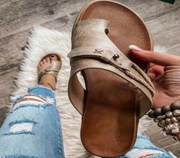Slippers 2022 New Summer Women Fashion Casual Comfortable Ortics Slippers Correction Open Toe Sandals Flat Heel Flip Flops Beac4509738