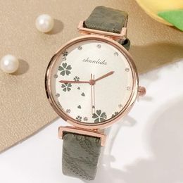 Wristwatches Elegant Women's Watches Retro Belt Simple Quartz Ladies Girls Students Gift For Everyday Relojes De Mujeres
