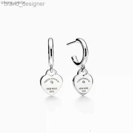 T-heart Charm Love Stud Earrings Sier Sterlling Jewellery Desinger Women Valentines Day Party Gift Original Brand