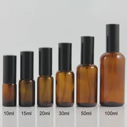 Storage Bottles High-quality Brown Essential Oil Glass Bottle With Black Mist Spray Skin Care 10ml Small Portable Refillable Perfume