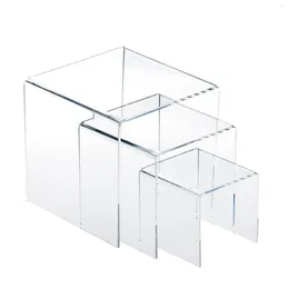 Jewellery Pouches Clear Acrylic Display Set Shelf Stand Holder Showcase Fixtures (3'' 4'' 5'')