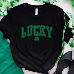 Men's T-Shirts Y2k Fashion Simple Style Shirt Big Green Letter Irish Shirt Comfort Colors St Day T-shirt Summer Cool Lucky T-shirtL2404