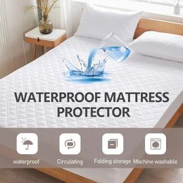 Waterproof Mattress Protector Fitted Sheet Waterproof Mattress Cover Breathable Noiseless Mattress Pad With Deep Pocket 240411