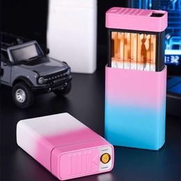 OEM Factory New Cigarette Case Heating Coil Lighter 2 In 1 Custom Electronic Lighter Cool Cigarette Case Lighters Packs