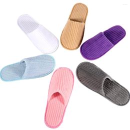 Slippers 1Pair Coral Fleece Unisex Solid Sanitary Party Home Guest Use Portable El Travel Spa Non-slip