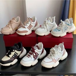 Thick Soled Raised Lace Up Dad Shoes Wih Conrasing Colors, Fashionable Versaile Casual Spors Shoes, Lighweigh, Comforable, Breahable, and