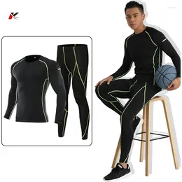 Running Sets Compression Sportswear Men's Long Shirt Quick Dry Gym Sport Top Bodybuilding Sports Tights Summer Workout Tight 229 705