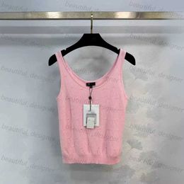 Fashion designer women's Tshirt Early Spring New Celebrity Light Maturity Style Small Crowd Reduce Age Slim Fit Slim Appearance Versatile Short Knitted Tank Top