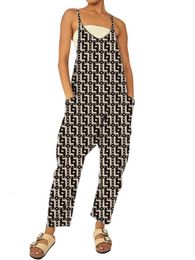 Women's Jumpsuits & Rompers Designer pants Summer New Fashion Casual Loose Print Jumpsuit