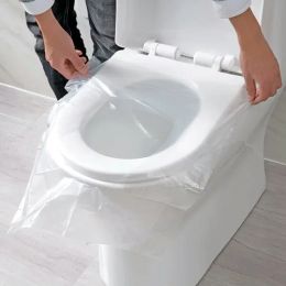 Set 10/50PCS Biodegradable Disposable Plastic Toilet Seat Cover Portable Safety Travel Bathroom Toilet Paper Pad Bathroom Accessory