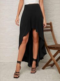 Skirts 2024 Women's Ruffle Edge Irregular Half Skirt Elegant And Hanging Dress Fashionable Summer