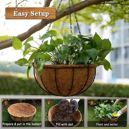 Planters Pots Coconut Fibre hanging flowerpot mat Mulch Ring folding garden supplies Nurseries balcony Q240429