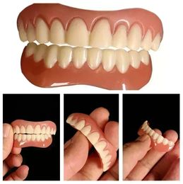 False Teeth Silicone Upper Lower Veneers Perfect Laugh Veneers Dentures Paste Fake Teeth Braces Comfortable Teeth Orthodontic 240429