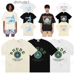 Designer T shirts rhude t shirt Mens Shorts Women Clothing Graphic Tees Pattern Tops Summer Short Sleeve Tshirt Hip Hop Letter Graffiti Print Loose shirts rhude WDJU