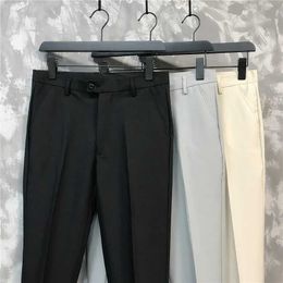 Pantaloni da uomo estate nuovi pantaloni casual maschili sottili e traspiranti coreani slim fit a nove punti marchio Q2404291