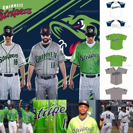 Gwinnett Stripers benutzerdefinierte Baseball -Trikots beliebig eine beliebige Nummer