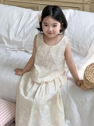 Clothing Sets 2024 Styles Girls 2Pcs Set Lace Shirt Skirt Spring Suits Kids Clothes 1-8 Years