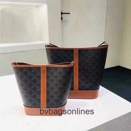 High end Designer bag for women Celli Fashion Genuine Leather Bucket Bag for Women New Commuter Old Flower Sense Small Fashion Crossbody Bag original 1:1 with real logo