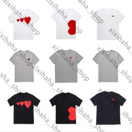 Play Shirt for Man Designer CDG Embroidery Red Heart Commes Des Shirt Casual Women Shirts Badge Quanlity Tshirts Cotton Short Sleeve Summer Loose Oversize Tee 298