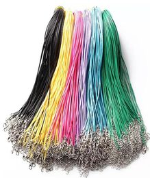 Multicolor Wax Cord Leather Chains Necklace Beading Cord String Rope Extender Chain Lobster Clasp Jewelry Friend Holiday Bijoux Fashion Jewellery6376388