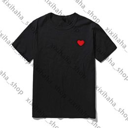 Play Shirt for Man Designer CDG Embroidery Red Heart Commes Des Shirt Casual Women Shirts Badge Quanlity Tshirts Cotton Short Sleeve Summer Loose Oversize Tee 905