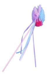 Lace Ball Pompom Rainbow Wand Birthday Party Wedding Favor Angel Princess Dress Up Magic Sticks Holiday Baby Shower Decor5546552