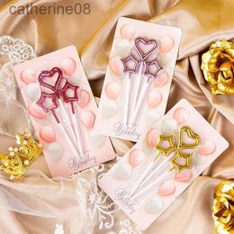 Candles Fairy Five pointed Star Love Candle Birthday Cake Heart shaped Plugin Fairy Atmosphere Romantic Emotional Decoration Supplies d240429