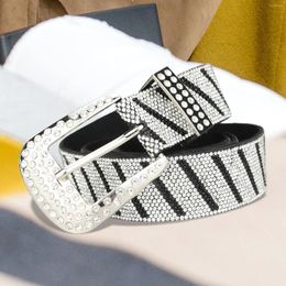 Belts Buckle Eyelet Rhinestones Accessories Cinch Belt For Party Pants Men