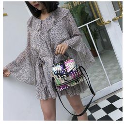 Shoulder Bags 2024 Punk Style Women Bag Camouflage Pattern For Teenage Girls PU Leather Over