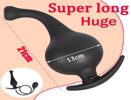 Super Long Anal Plug Inflatable Huge Butt Vagina Anus Expansion Prostate Massage Ass Dilator Sex Toys For Men Women 2205202655250