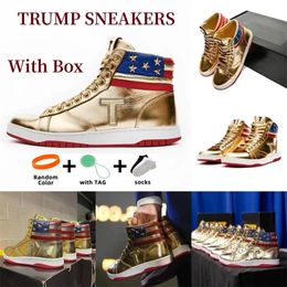 2024 casual shoes New Men designer Shoes Trumps Never Give Up High-top Stylish Presidential sneakers for Formal Wear and Outdoor Comfort Size 39-45 Lace-up c1