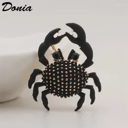 Brooches Donia Jewellery Fashion Korean Personality Black Crab Brooch Enamel Temperament Men And Women Wild Pin