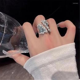 Cluster Rings Modern Adjustable Elegant Wide Fashionable Accessory Trendy Finger Jewellery Suitable For Outfits