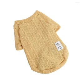 Dog Apparel Pet Sweater Solid Colour Puppy Warm Winter Two-legged Outfit Elastic Cuffs Round Neck Pullover For Home