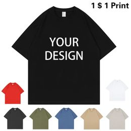Oversized T-Shirt 100% Cotton Custom Casual Mens And Womens Design Personality Print Short Sleeve Tees Embroidery DIY 240428